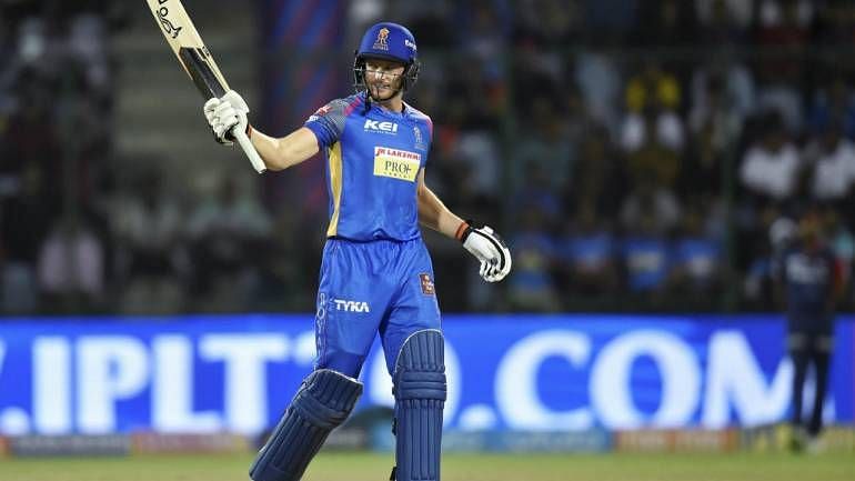 Buttler celebrates after scoring a half century